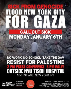 Sick From Genocide: Flood New York City For Gaza